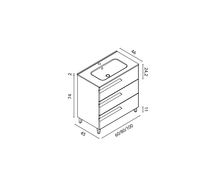 Conjunto mueble de baño Royo Vitale Croquis 11