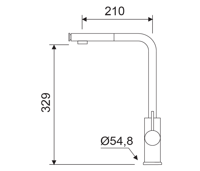 Grifo de cocina Lluvibath Baikal Croquis 1