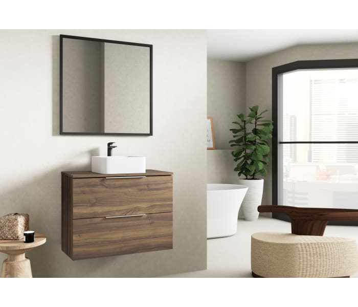 Mueble de baño con encimera de madera Bruntec Zahara Principal 1