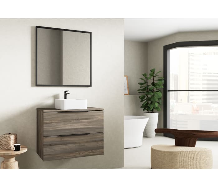 Mueble de baño con encimera de madera Bruntec Zahara Principal 2
