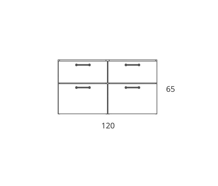 Conjunto de mueble de baño suspendido con lavabo Flat Viso Verso Croquis 12