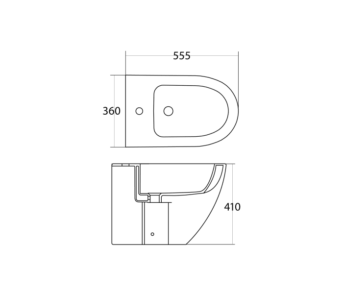 Pack inodoro + bidé Bruntec Roundy Croquis 8
