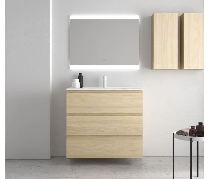 Conjunto mueble baño con lavabo Carmen madera n5 Avila Dos — Azulejossola