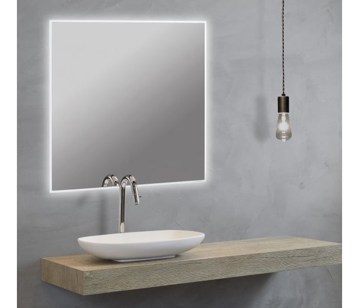 Espejo de baño led 80×60cm + bluetooth + espejo de aumento + regulable