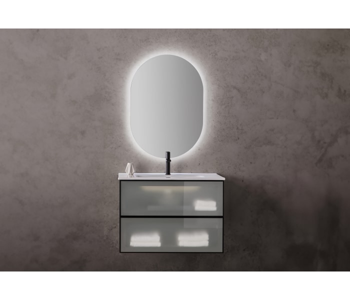 Conjunto mueble de baño frente cristal mate Sanchís Koba Principal 0