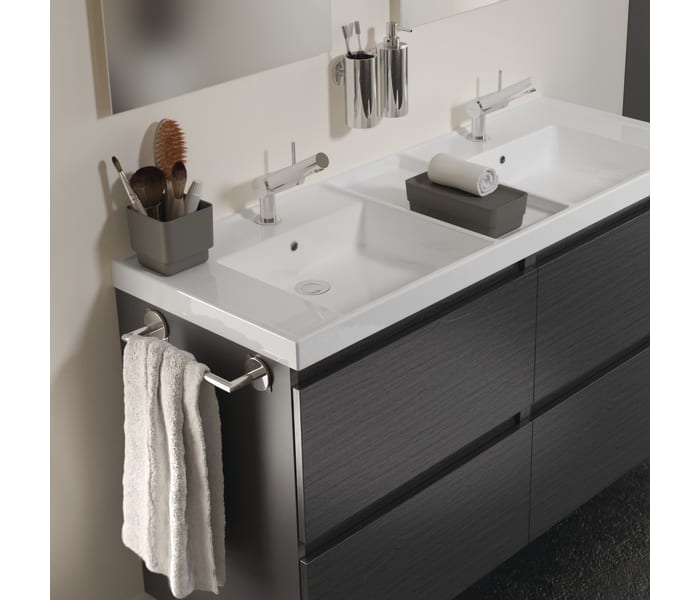 TOALLERO BARRA LAVABO 400 TWIN CROMO