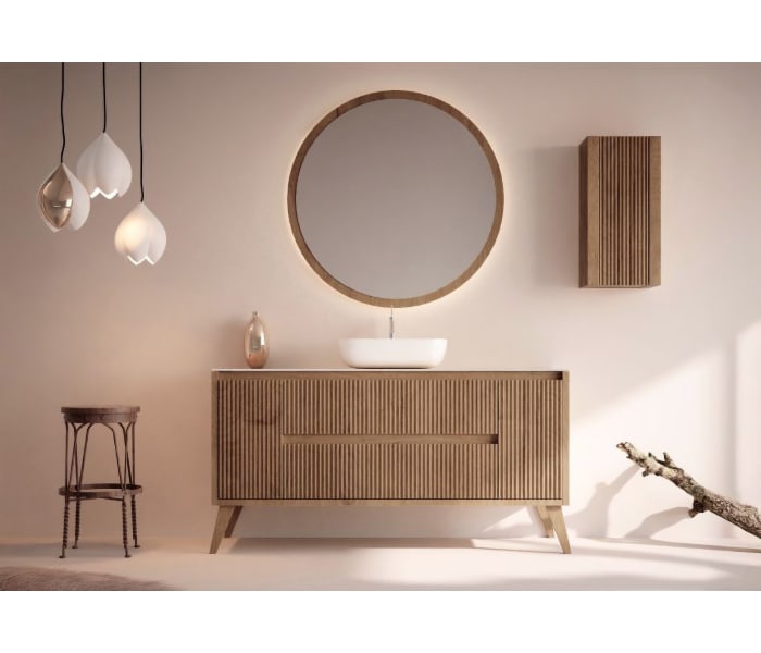 Mueble de baño madera maciza con encimera de solid surface Bruntec Alpes 13 Principal 0