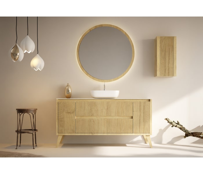 Mueble de baño madera maciza con encimera de solid surface Bruntec Alpes 13 Principal 1