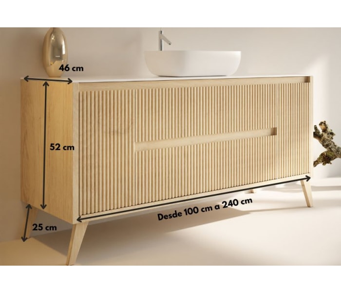 Mueble de baño con encimera de solid surface Bruntec Alpes 13 Croquis 5