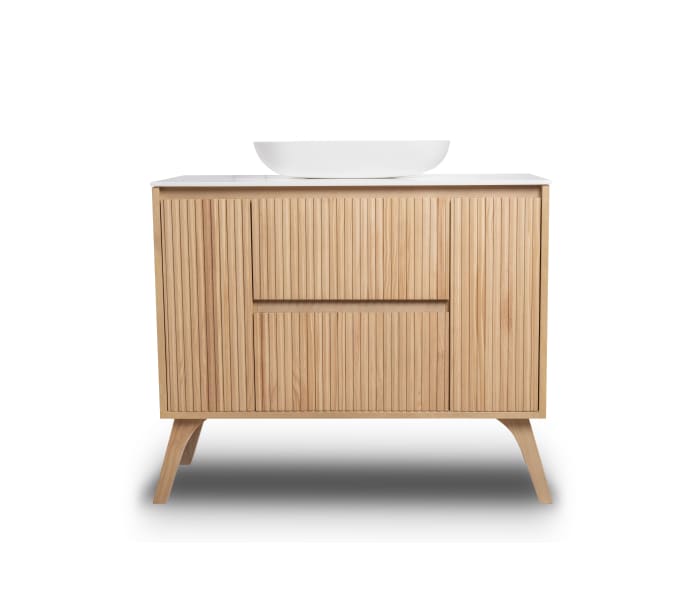 Mueble de baño madera maciza con encimera de solid surface Bruntec Alpes 13 Detalle 3