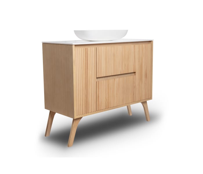 Mueble de baño madera maciza con encimera de solid surface Bruntec Alpes 13 Detalle 2