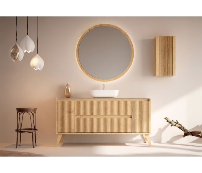 Mueble de baño madera maciza con encimera de solid surface Bruntec Alpes 13 Principal 1