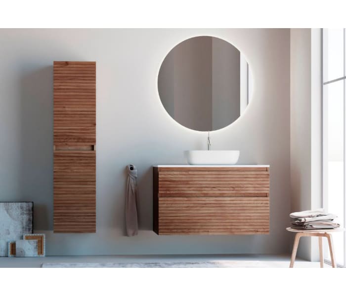 Mueble de baño madera maciza con encimera de solid surface Bruntec Alpes 5 Principal 0