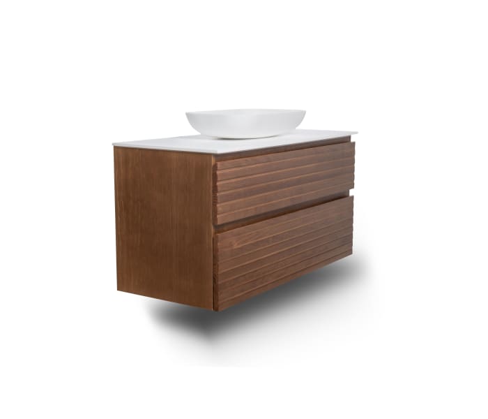 Mueble de baño madera maciza con encimera de solid surface Bruntec Alpes 5 Detalle 2