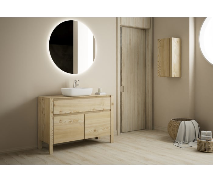 Mueble de baño con encimera de madera maciza Bruntec Laponia Principal 1
