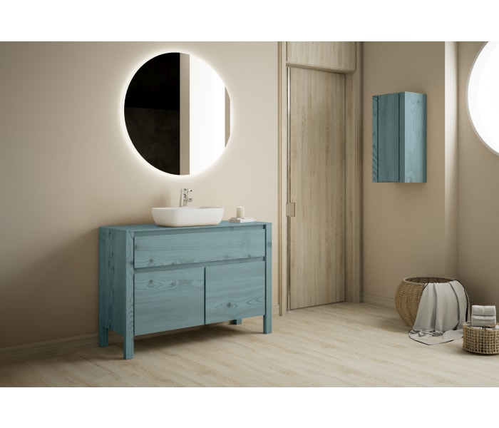 Mueble de baño con encimera de madera maciza Bruntec Laponia Principal 2