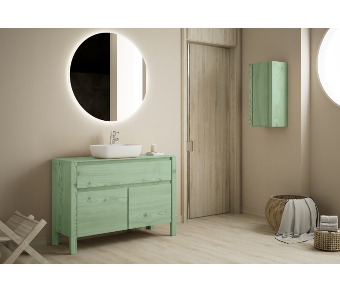 Mueble de baño con encimera de madera maciza Bruntec Laponia Principal 3