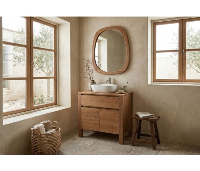 Mueble de baño con encimera de madera maciza Bruntec Laponia Principal 0