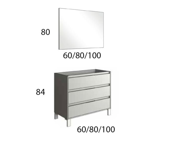 Conjunto mueble de baño Basic Bruntec Croquis 6