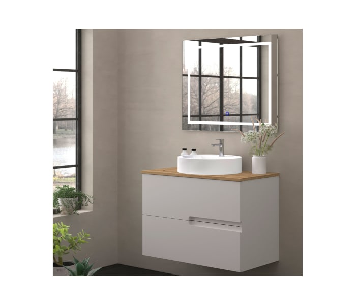 Mueble de baño con encimera de madera Bruntec Lia colores Principal 1