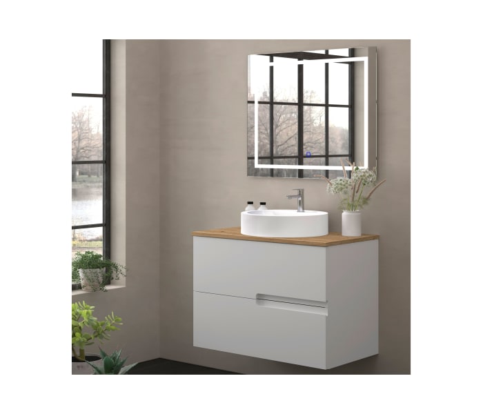 Mueble de baño con encimera de madera Bruntec Lia colores Principal 3