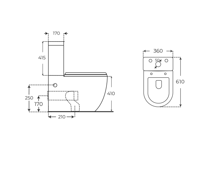 Inodoro compacto Fossil Natura Elba Croquis 7