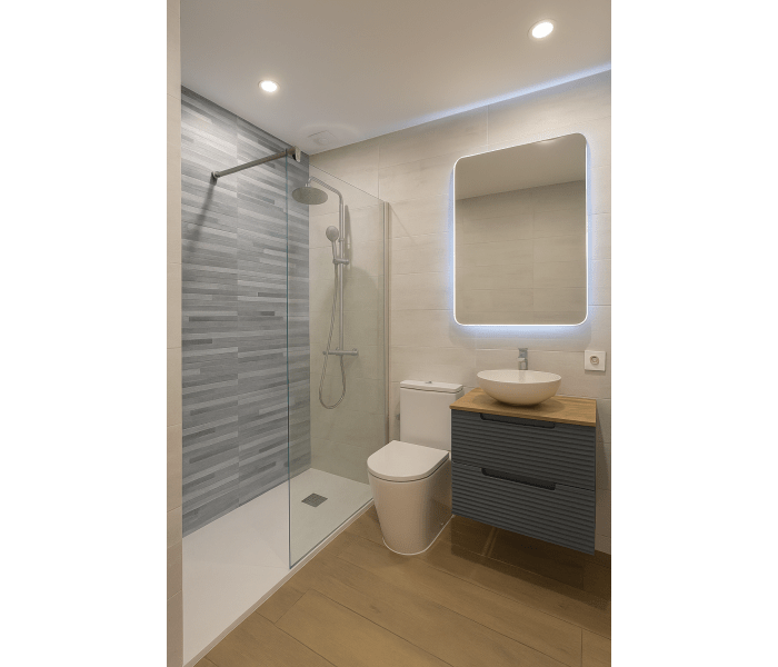 Mueble de baño con encimera hidrófuga Roble Costa Visobath Kyoto Ambiente 12