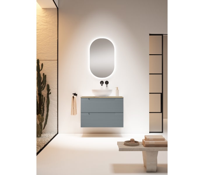 Mueble de baño con encimera hidrófuga Roble Costa Visobath Kyoto Principal 1