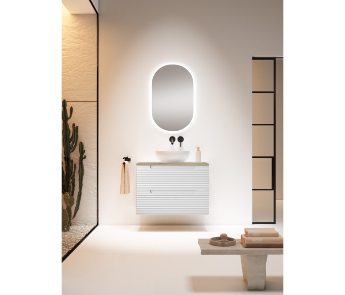 Mueble de baño con encimera hidrófuga Roble Costa Visobath Kyoto Principal 0