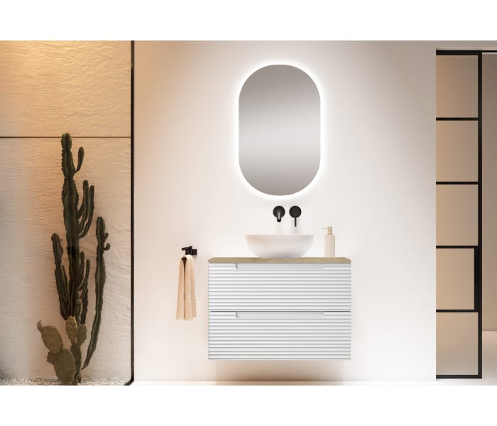 Mueble de baño con encimera hidrófuga Roble Costa Viso Kyoto Principal 0