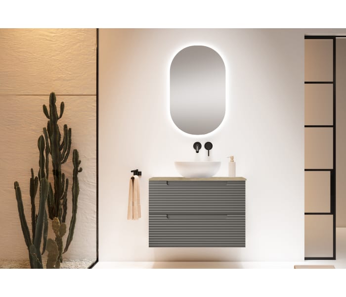 Mueble de baño con encimera hidrófuga Roble Costa Viso Kyoto Principal 6