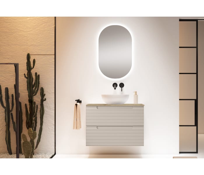 Mueble de baño con encimera hidrófuga Roble Costa Viso Kyoto Principal 7
