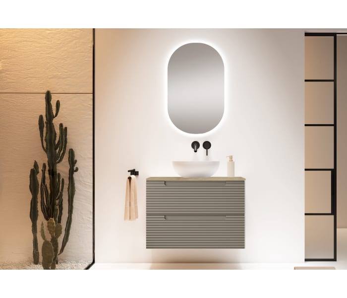 Mueble de baño con encimera hidrófuga Roble Costa Viso Kyoto Principal 5