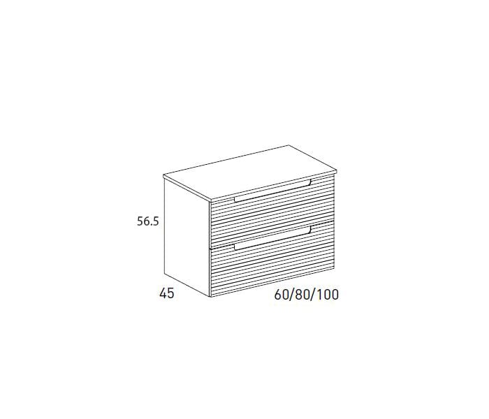 Mueble de baño con encimera hidrófuga Niágara Visobath Kyoto Croquis 9