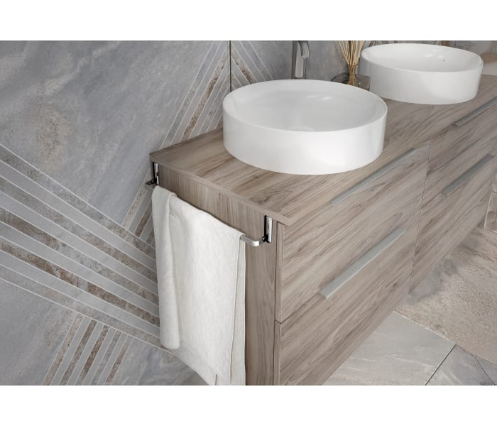 Mueble de baño con encimera de madera Galsaky Coycama Detalle 2