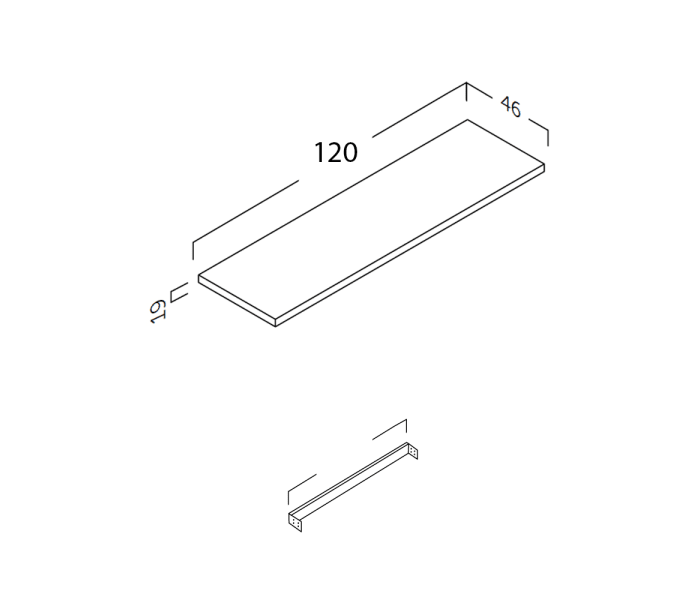 Mueble de baño con encimera de madera Galsaky Coycama Croquis 5