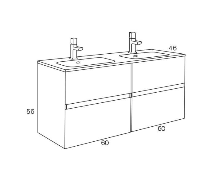 Conjunto mueble de baño Sanchís Glass Line Croquis 4