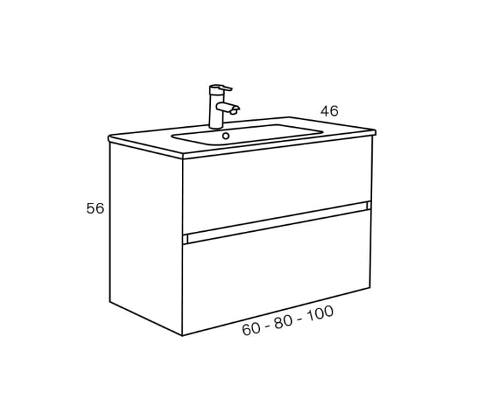 Conjunto mueble de baño Sanchís Glass Line Croquis 3