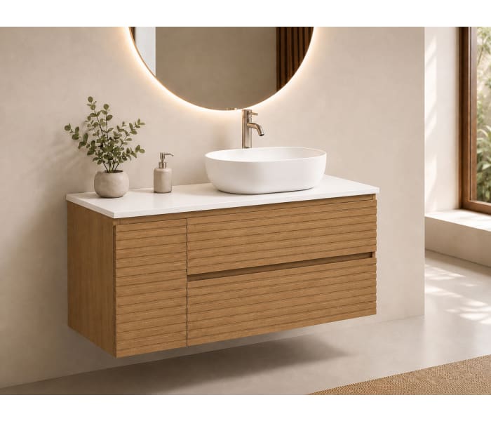 Mueble de baño Bruntec Alpes 21 encimera Solid Surface blanca Principal 0
