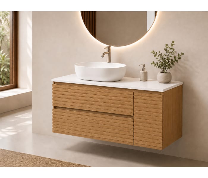 Mueble de baño Bruntec Alpes 21 encimera Solid Surface blanca Principal 1