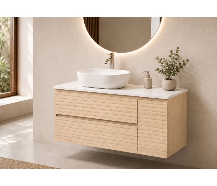 Mueble de baño Bruntec Alpes 21 encimera Solid Surface blanca Principal 2