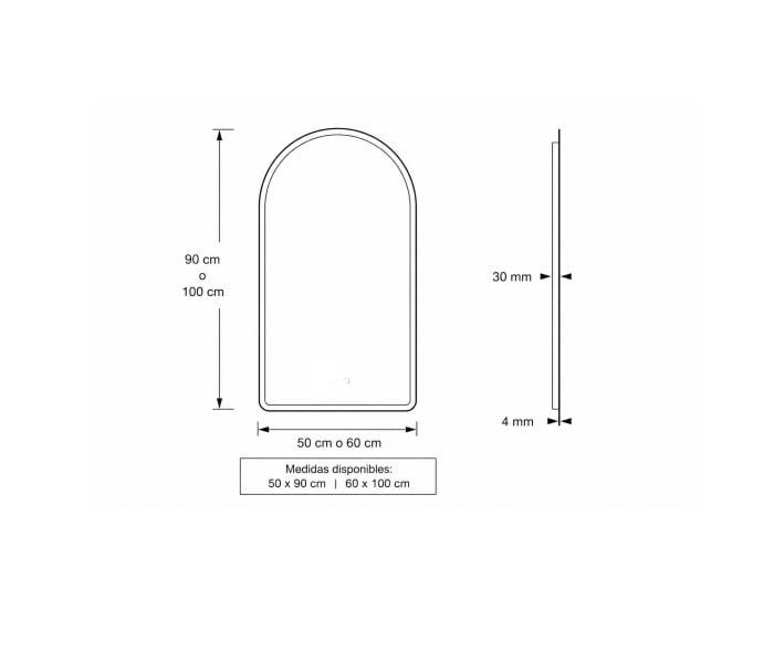 Espejo de baño con luz LED Bruntec Camelot Croquis 7