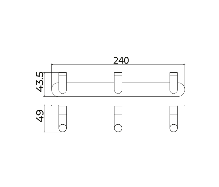 Percha de baño triple Medimex Pure Croquis 8