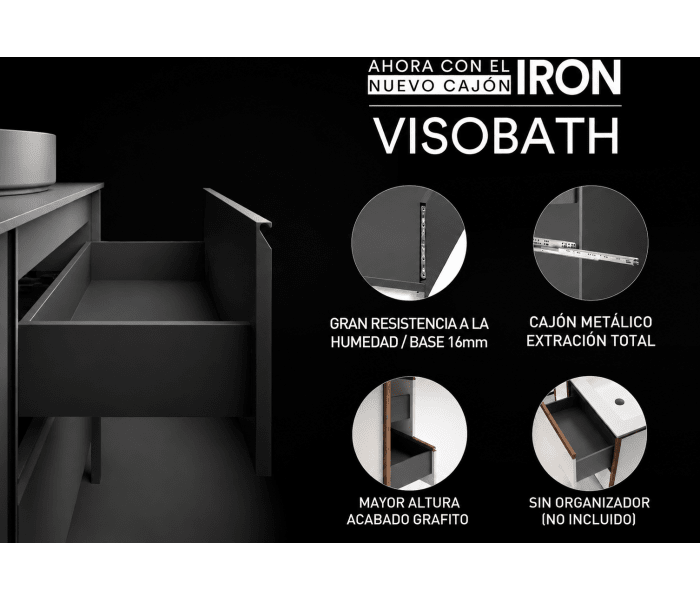 Conjunto mueble de baño Viso con lavabo Solid y cajonera Nomad opción 16