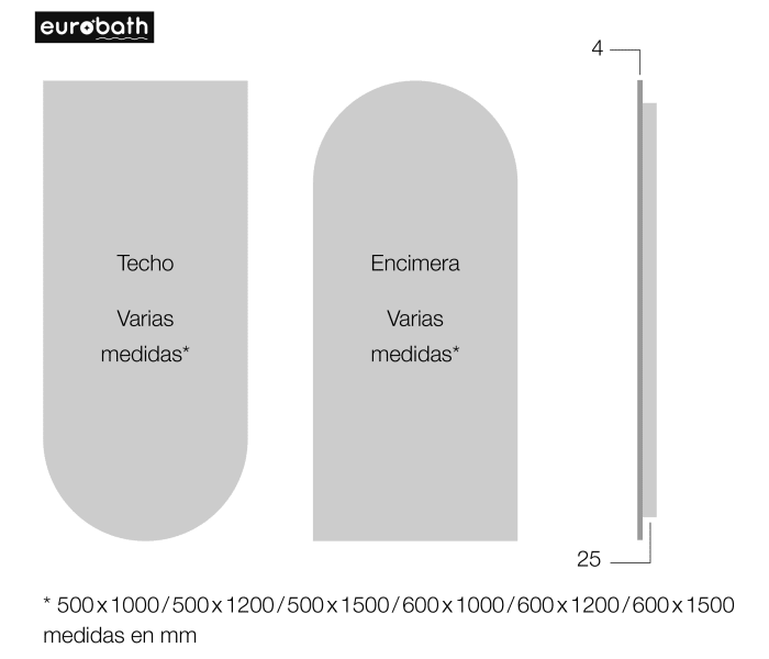 Espejo de baño con luz LED de Eurobath, Mauricio Croquis 5