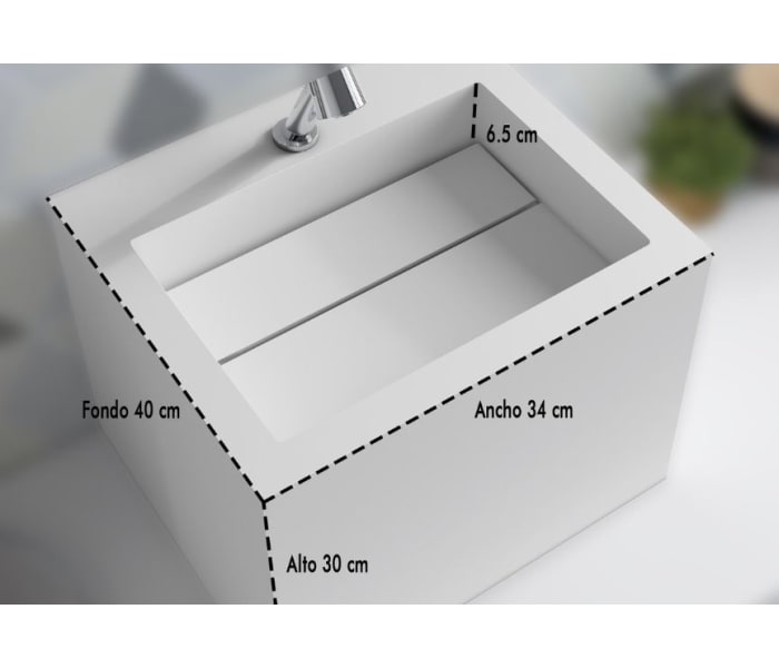 Lavabo sobre encimera Bruntec Compac Detalle 1