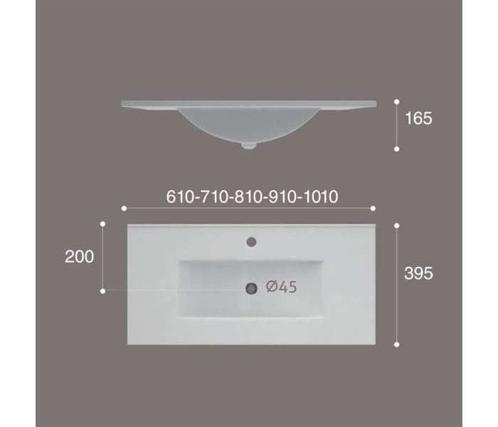 Lavabo encastrado Fondo reducido Art and Bath Thin Croquis 1