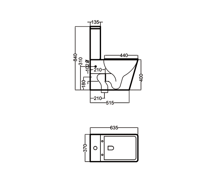Pack inodoro + bidé Bruntec Square Croquis 6