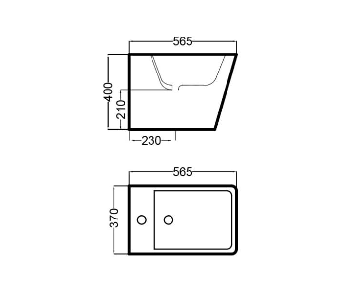 Pack inodoro + bidé Bruntec Square Croquis 7