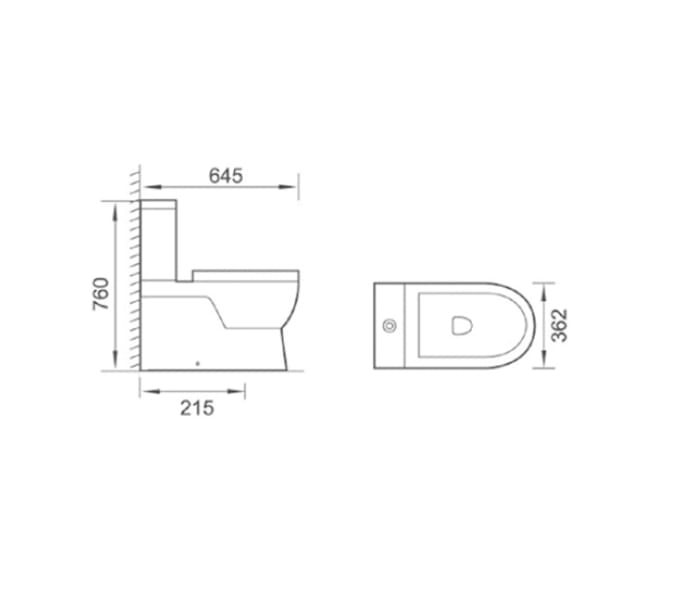 Inodoro compacto Bruntec Siena Croquis 4